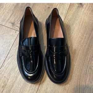 Madewell The Vernon Womens Penny Loafer Size 7 Black Leather Slip On NWOB